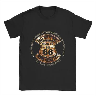 Męski bawełniany T-shirt z nadrukiem US Route 66 Damski oversize z krótkim rękawem Letnie topy Koszulka Trend 2025 Streetwear Odzież Casual