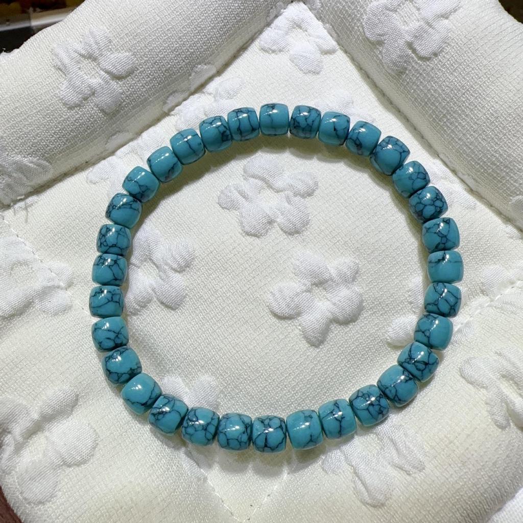 Turquoise Porcelain Blue Tibetan Net Pattern Spacer Beads for DIY Bracelets
