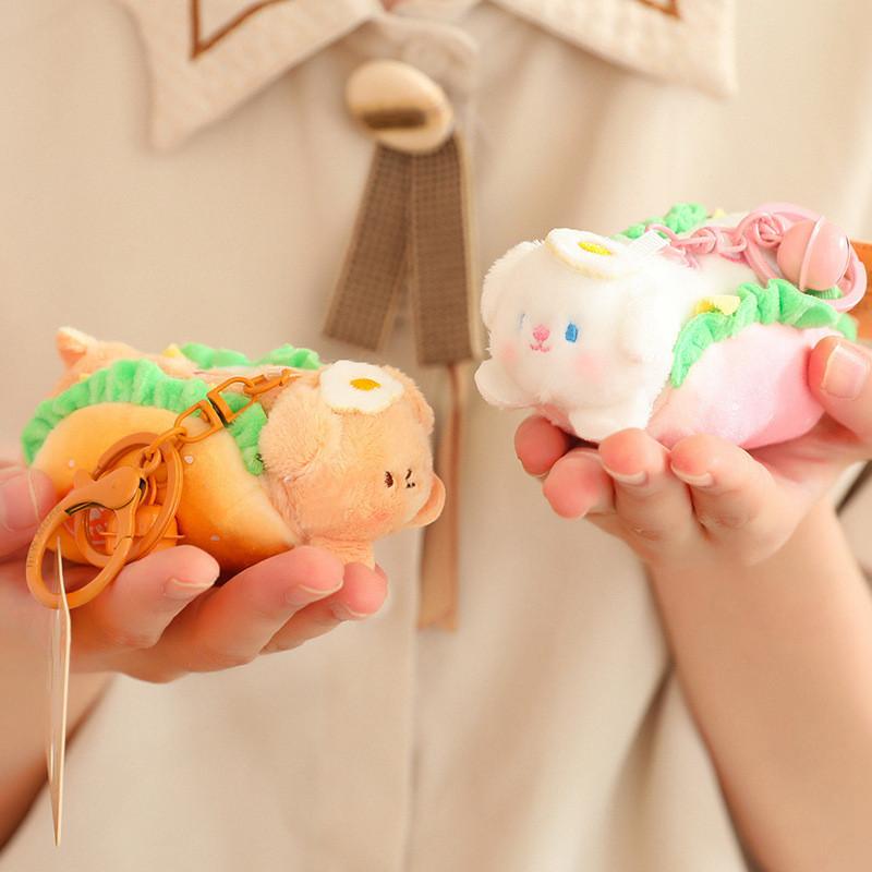 Dog Plush Hot Keychain Bag Pendant Backpack Food Animal Decoration Bakery Toy