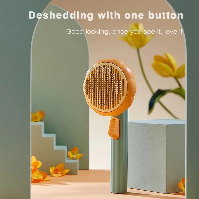 Pumpkin Pet Brush Self Cleaning Slicker Brush Designed for Shedding Dog Cat Grooming Comb Removes Loose Underlayers and Tangled Hair