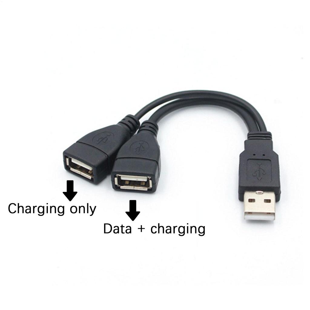 1 Male To 2 Female Extension Cord USB Splitter Y Cable Power Adapter Converter for PC Car Data Transmission Charging