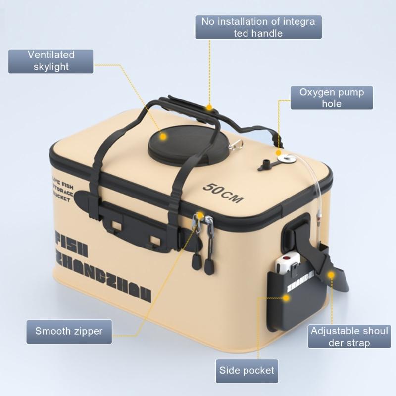 Fishing Bucket Fishing Bag with Handle Fishing Basin Fishing Tackle Foldable Tackle Box Fish Fishing Barrels Container