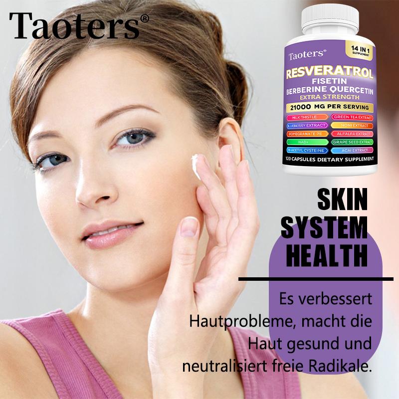 Resveratrol Fisetin and Berberine Supports Skin Health 120 Capsules
