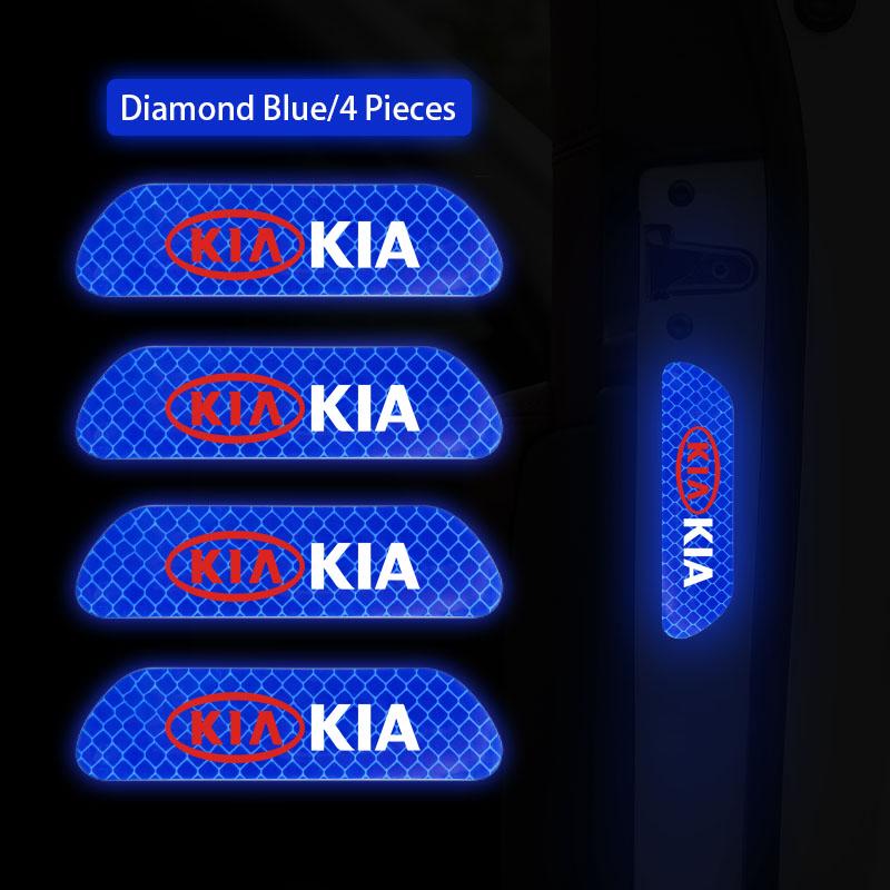 AHM1 4Pcs Car Door Reflective Stickers Safety Warning Mark For KIA Carnival Niro EV9 K8 Forte Cerato Sportage Ray EV Telluride Seltos