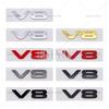 Car Styling 3D V8 ABS Adhesive Emblem Trunk Badge Fender Sticker Body for Defender 90 110 5.0T V8 Octa Black