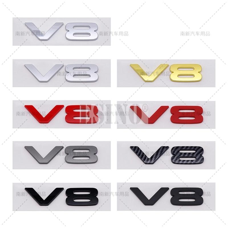 Car Styling 3D V8 ABS Adhesive Emblem Trunk Badge Fender Sticker Body for Defender 90 110 5.0T V8 Octa Black
