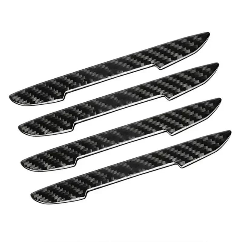 4/8pcs Car Door Protective Sticker Strip Carbon Fiber Look Anti-Collision Protector Car Door Edg Scratch-resistant Stickers