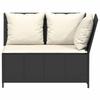 3 Piece Garden Sofa Set with Cushions Black Poly Rattan