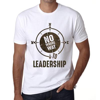 T-shirt vintage da uomo T-shirt grafica Nessun modo sbagliato Leadership Bianco