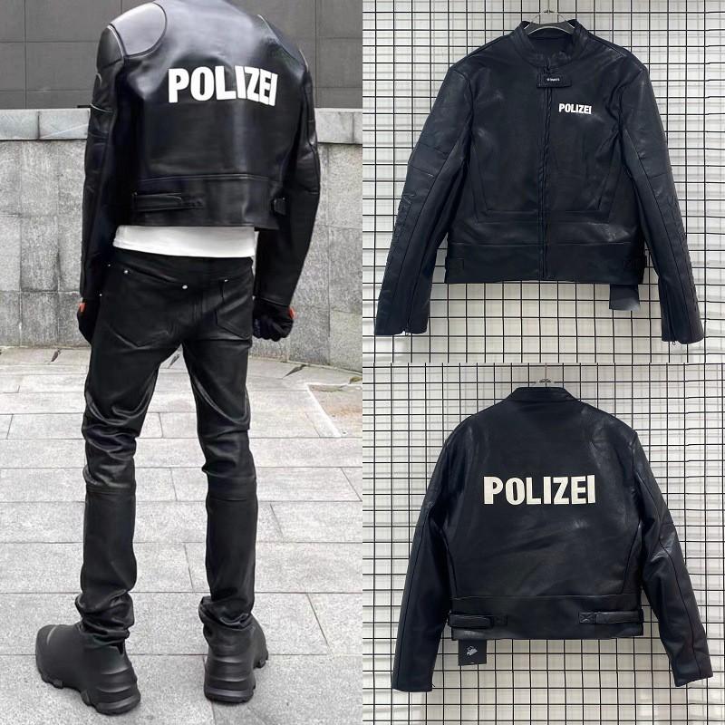 Unisex PU Biker Jacket With Embroidery Patchwork Design Windproof Water Resistant Streetwear