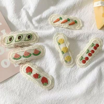 Ricamo Dolce Accessori per Capelli Cuore di Ragazza Pizzo Clip Laterale Carini Accessori per Capelli per Bambini Spilla per Capelli Frutta Pastorale