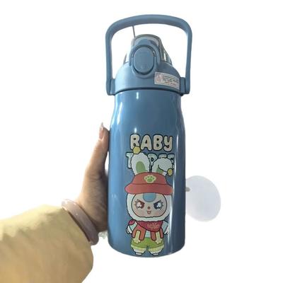 Çocuk bebek çiftli içecek termos kupası yüksek değerli sevimli sevimli pipetli bardak 316 paslanmaz çelik taşınabilir su bardağı