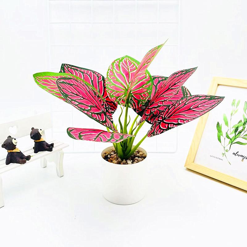 Simulated Epipremnum Aureum And Dasheen Leaves Potted For Home And Events