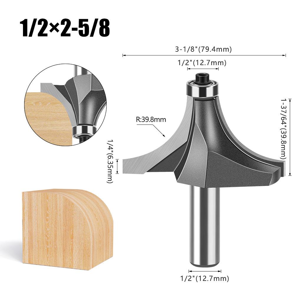 1/2 Handle Fillet Cutter Chamfering Milling Cutter, Commonly Used Fillet Cutter Preferably Tungsten Steel Alloy Fillet Cutter Trimming Machine Tool