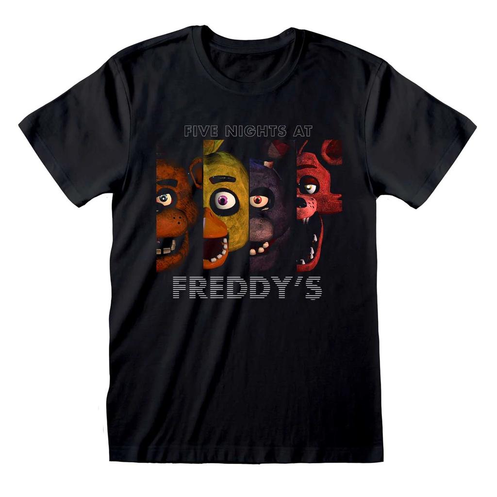 4 Postavy Five Nights At Freddy's Černé Tričko t-shirt tshirts