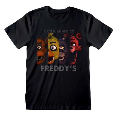 4 Personaggi Five Nights At Freddy's Maglietta Nera t-shirt t-shirts