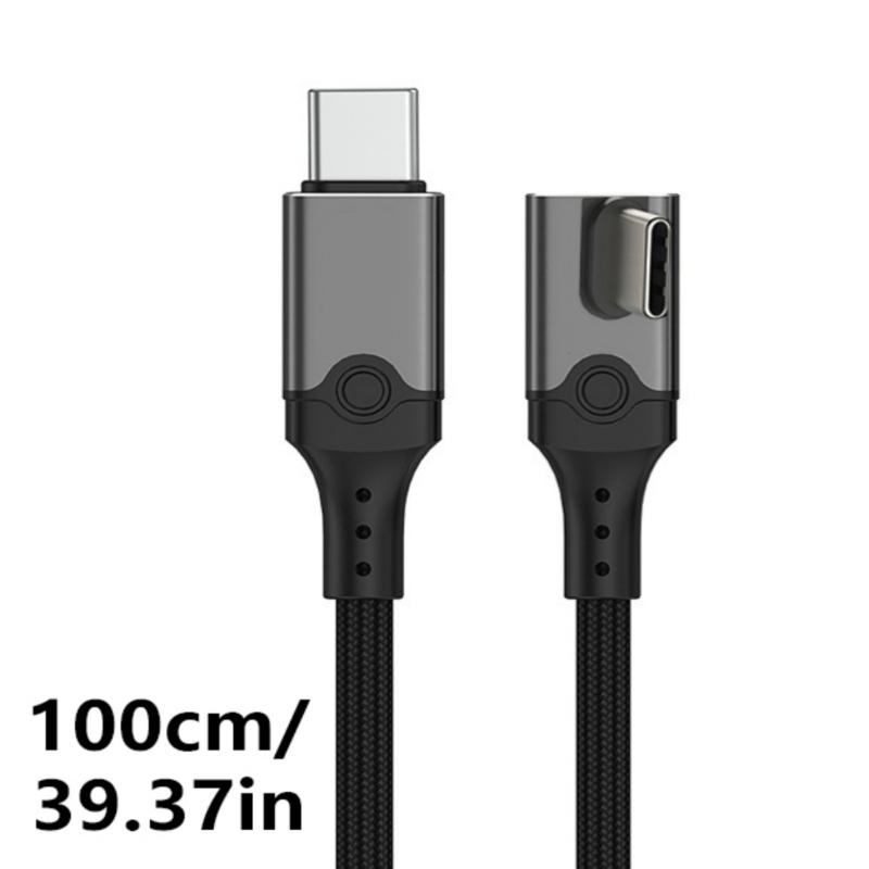 Typ-C-Gerade-Stecker zu abgewinkeltem Mittelknick-Stecker Datenkabel 240W Ladefunktion 80 Gbit/s Datenübertragung Unterstützung 60Hz
