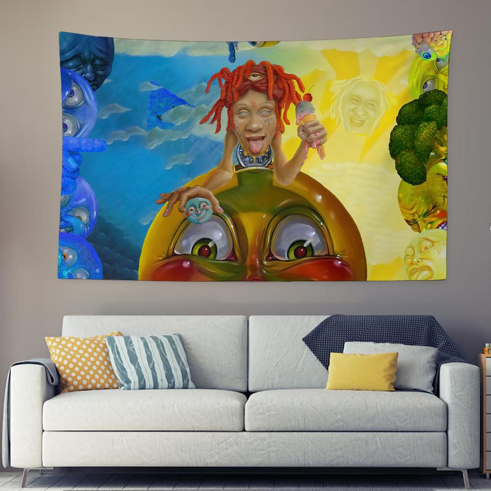 Aesthetic Rapper Cool TTrippie RRedd Saint Michael Tapestry Wall Hanging Bedroom Decor Background Party Room Decor