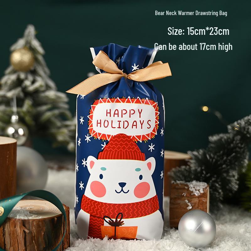 Christmas Gift Bag for Candy and Cookies - Kids' Drawstring Ribbon Bag