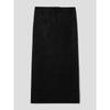 Anggae Velvet Satin Long Skirt Black