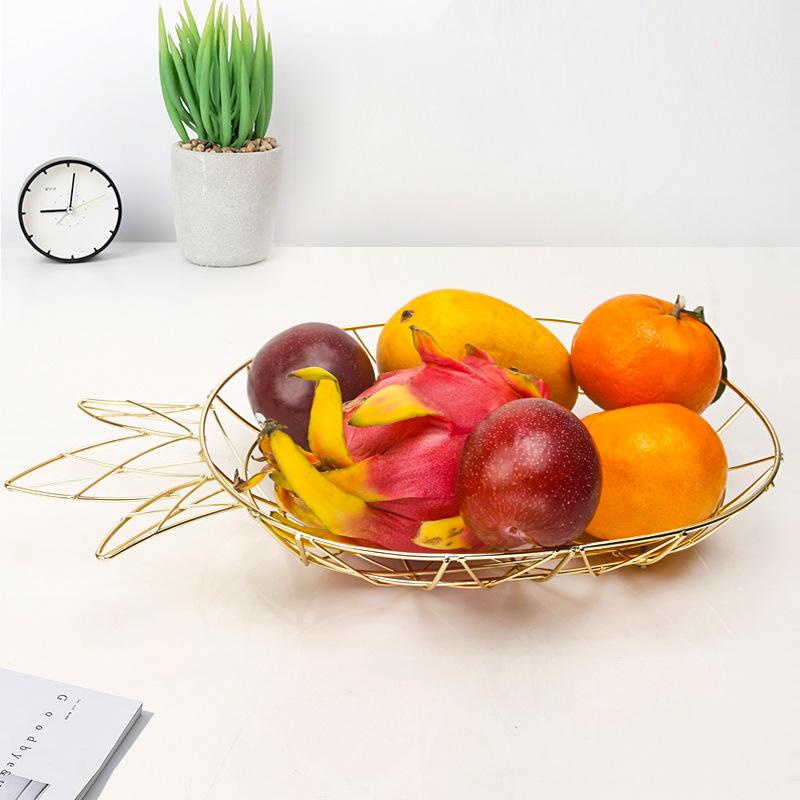 Living Room Retro Pineapple Fruit Basket Bedroom Kitchen Storage Tray Iron Bathroom Tabletop Miscellaneous Storage
