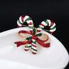 Blue Luxury European and American Fashion Painting Oil Colored Crutch Bow Christmas Brooch Chest Buckle Pin, Men's and Women's New Niche