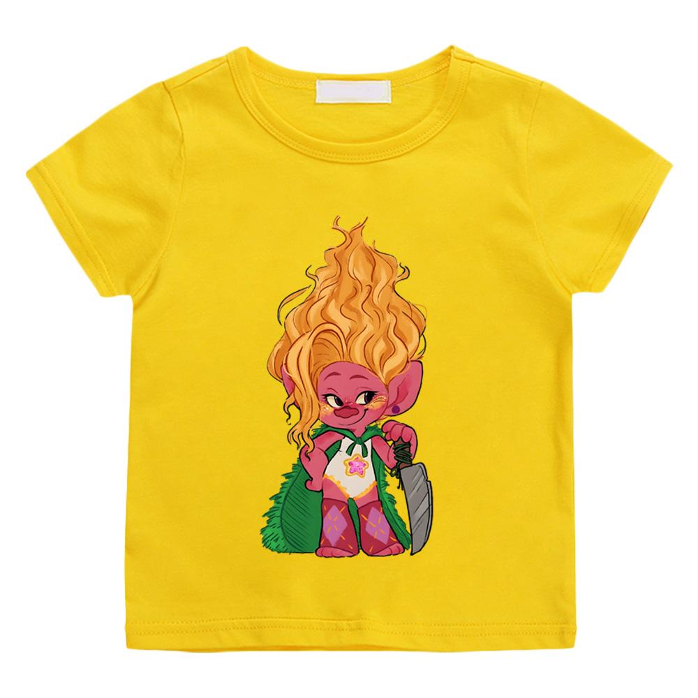 

Viva Trolls Band Together T-shirts Kawaii Cartoon Manga Cotton Short Sleeve Boys/Girls T Shirt Teens Cartoon Print Streetwear 2T жёлтый