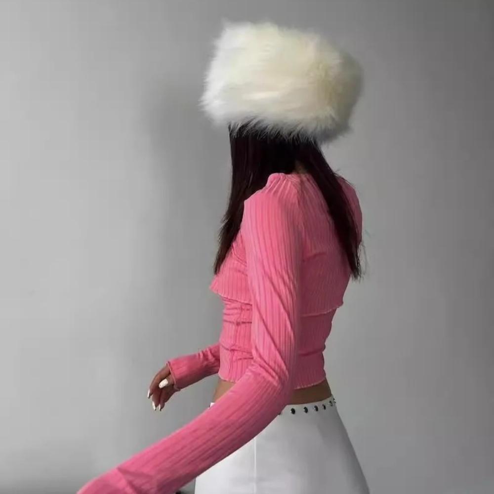 Podzimní a zimní nový dámský klobouk z imitace norkové kožešiny z lišky, dámský zesílený teplý plyšový kbelíkový klobouk