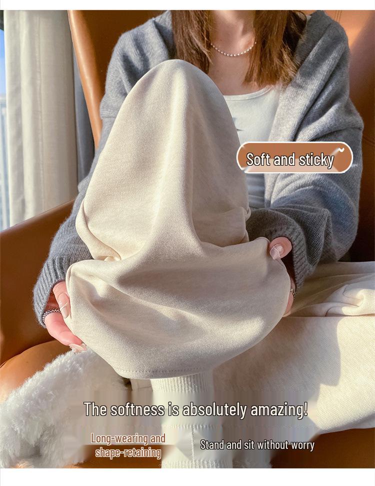 Spring High-Waisted Knitted Wide-Leg Pants for Women