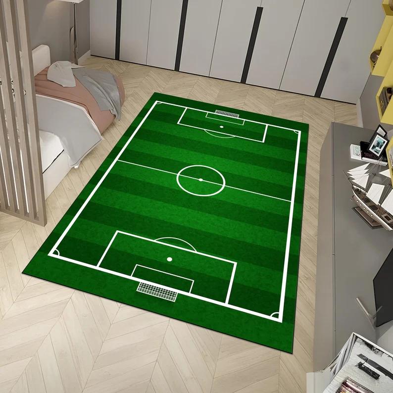 Football Field Area Rug Kids Room Living Room Bedroom Mats Home Decoration Carpet