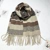 New Soft Imitation Cashmere Scarf for Women Classic Plaid Tassel Shawl Scarf for Men and Women Autumn and Winter Versatile Stripes