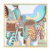 Manual Hand Rolled Twill Silk Scarf Women Timpani Print Square Scarves Echarpes Curled Foulards Femme Wrap Bandana Hijab 90CM