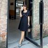 2022 Plus Size Women's Summer Dress with Puff Sleeves and Bow (Model K1480)