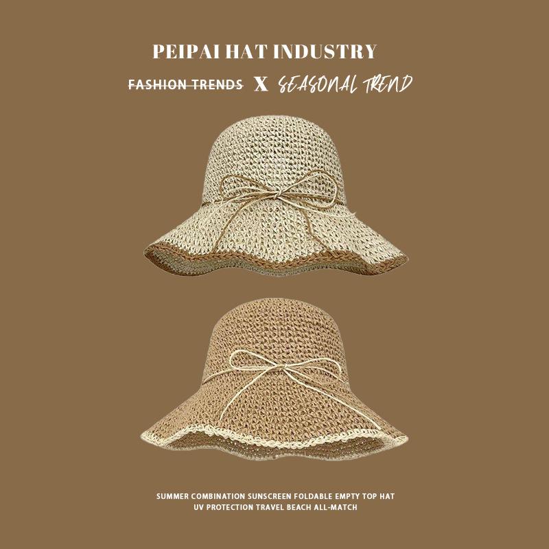 Women's Grass Hat Korean Version Versatile Travel Sun Protection Sunshade Hat Travel Sun Hat Beach Hat