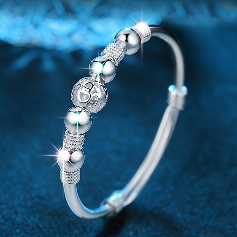 

Yunyun Pearl White Copper Silver Plated Bracelet Women s Lantern Push Pull Bracelet Valentine s Day Gift for Girlfriend Birthday Geometry