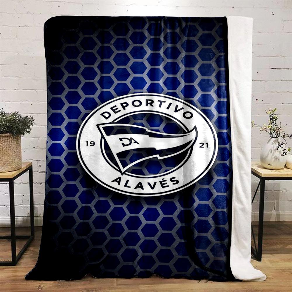 Deportivo Alavés Logo bedroom blanket Design printed Flannel blanket for bedroom, living room, sofa, and nap