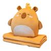 3-in-1 Capybara Throw Pillow PP Cotton Filled Air Conditioning Blanket Cartoon Hand Warmer Animal Pattern Portable Warm Blanket