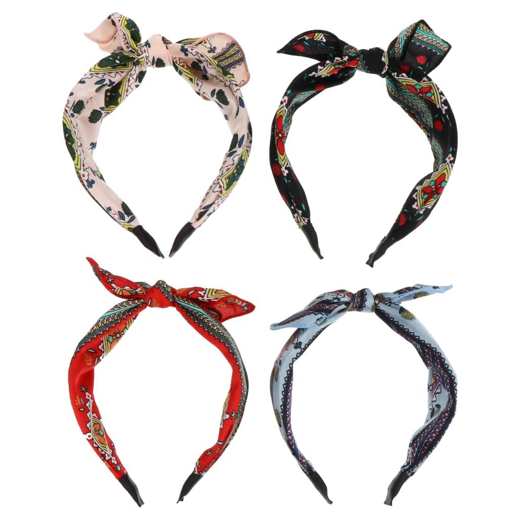 BESTOYARD Hoop Headband Bandana Turban for Knotted Band Cross 4-Piece Women, Accessories, Color, Party,
