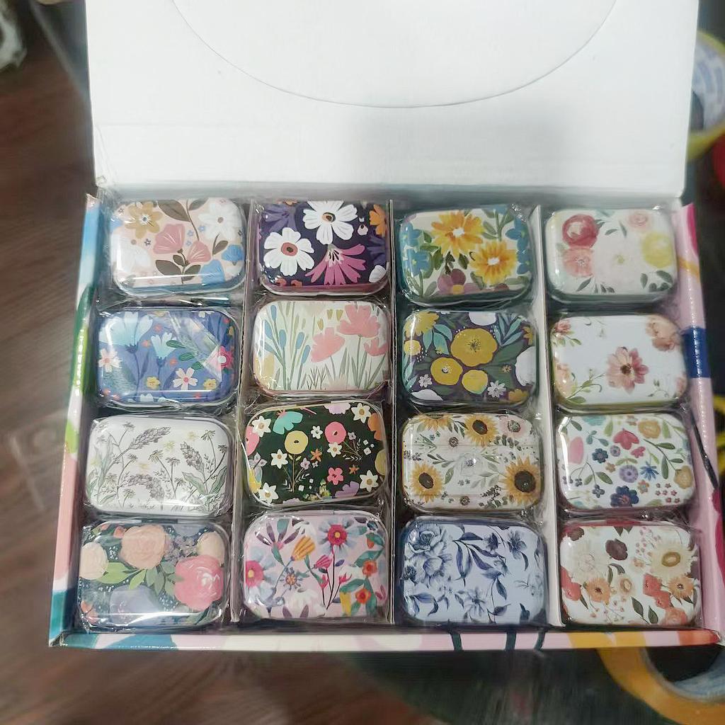 32Pcs(1Box) Cute Mini Tin Metal Box Sealed Pill Box Jewelry Candy Box Small Storage Cans Coin Earrings Headphones Gift Boxes