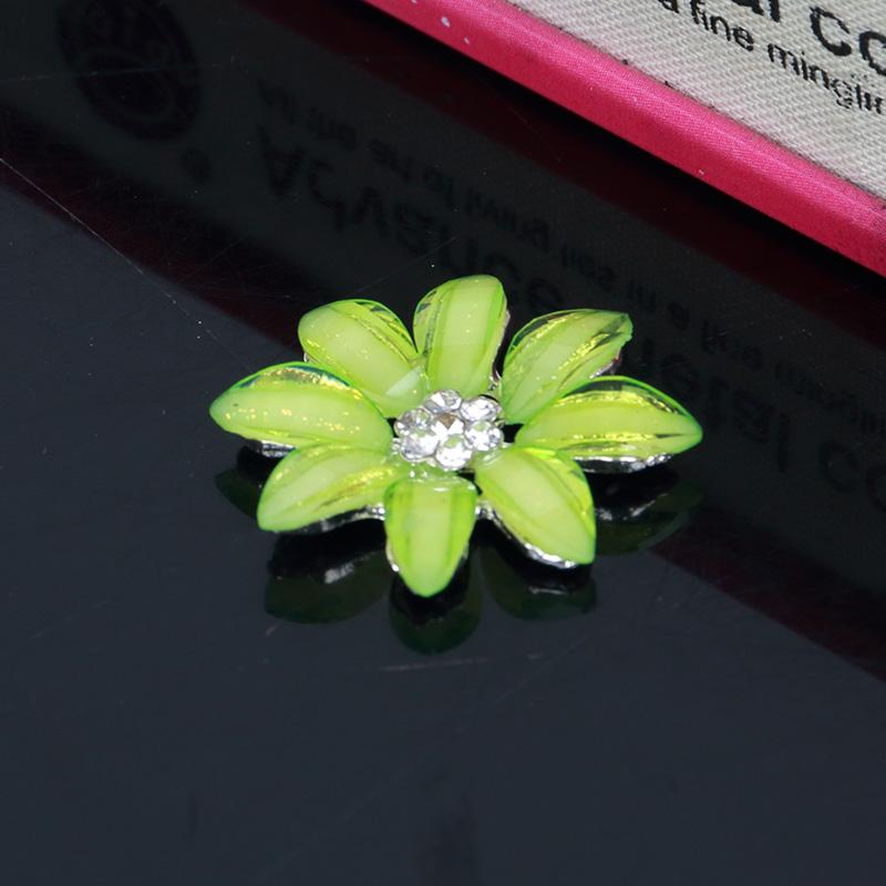 Engood100Pcs Acryl Flower Rhinestone Button Buckles for DIY Hair Sewing Trim & Embellishments Craft for Wedding Decoration ZJ200