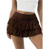 Women's Layered Lace Ruffle Mini Skirt High Waist Tiered Short Skirt Romantic Party Summer