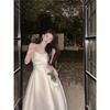Glossy Suspender Dress Women's Autumn Sleeveless Waist Slim Design High-end Long Skirt Dress Skirt