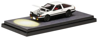 HJ64 1/64 Toyota Sprinter Trueno GT APEX (AE86) / Initial D Engine Model with Wataru Akiyama Finished Product