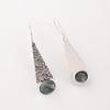 Natural Moss Agate 925 Sterling Silver Jewelry Handmade Earrings 1.9" For Women EE-165-29