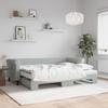 VidaXL Daybed with Trundle and Mattress Light Grey 80x200cm Velvet 3197788