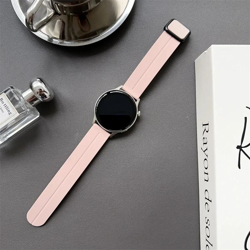 20/22mm Magnetic clasp Silicone Strap For Samsung Galaxy Watch 4 5 6 pro 40mm 44mm 45mm 42/46mm bracelet for Huawei GT3 pro band
