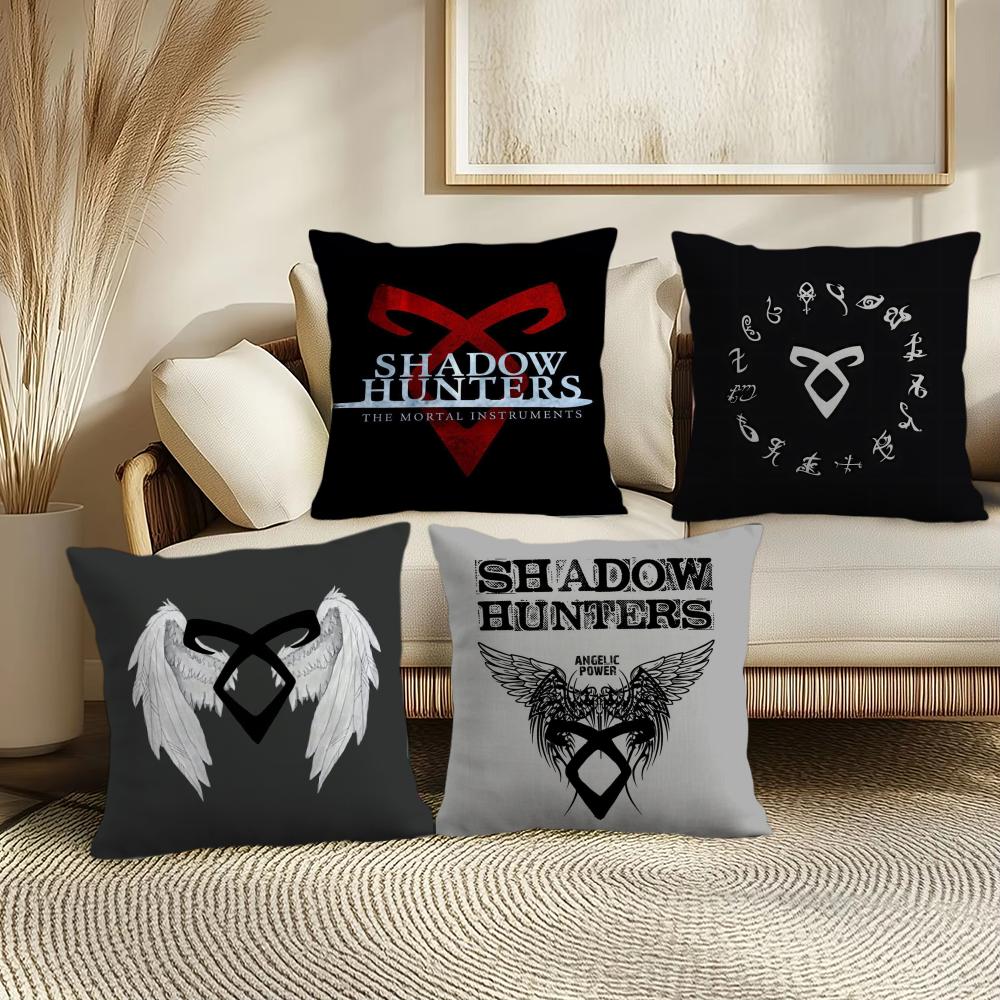 S-Shadowhunters Cushion Cover Soft Short Plush Pillow Cover Smooth Cozy Texture Aesthetic Cushion Case Home Decor