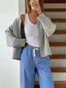 Bestseller Europeo e Americano 2025: Cardigan con zip a maniche lunghe in stile maglia casual
