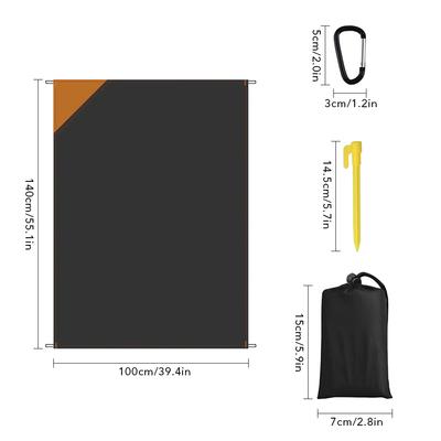 Estera de camping resistente al agua ultraligera con bolsillo triangular, manta de picnic sin arena para playa