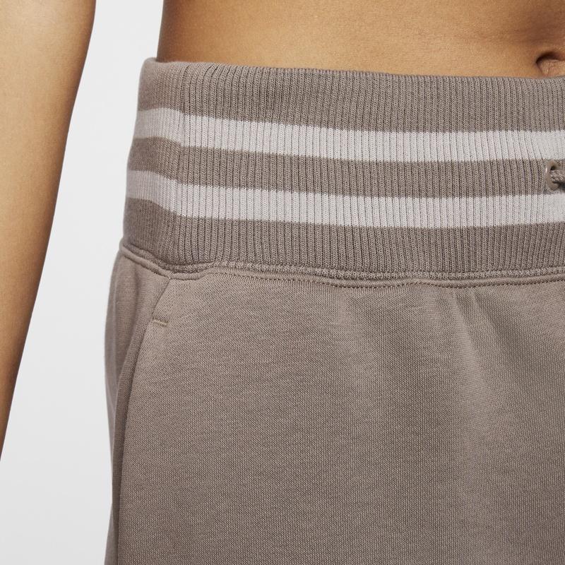 Nike Sportswear Phoenix Fleece NSW Fleece Lined High Rise Wide Leg Lace Up Knitted Sweatpants Women's Mink Brown HJ0910-233